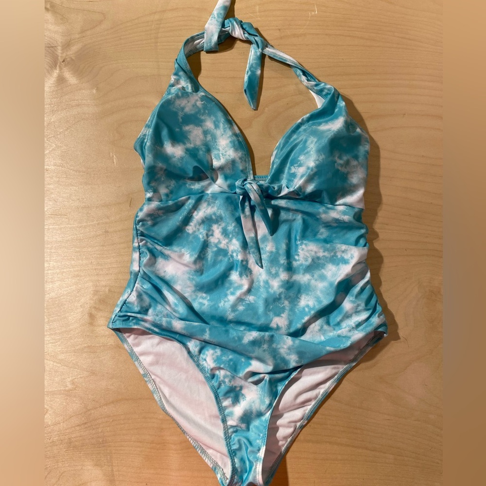 Simply Fit Swim Tie-Dye Blue Swimsuit Large (ER)